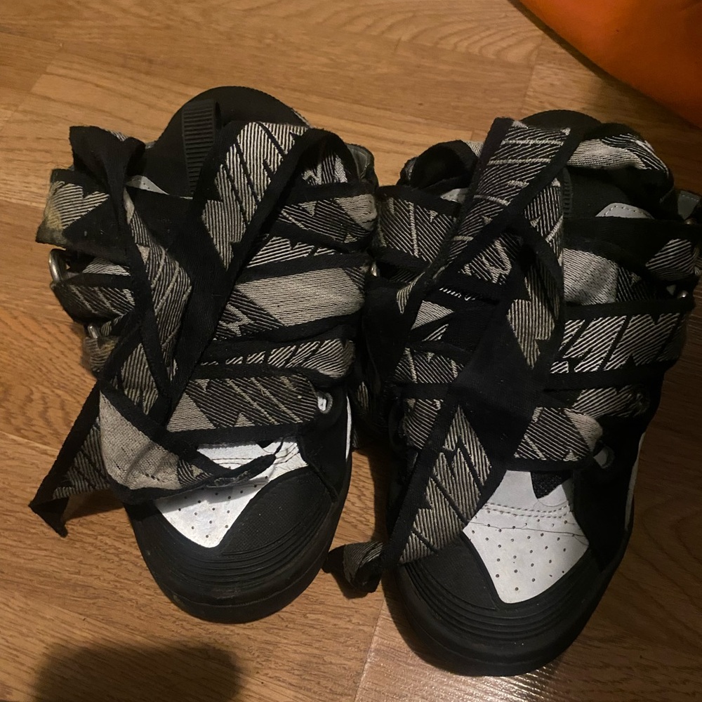 Black and White Sneakers with Patterned Lanvins